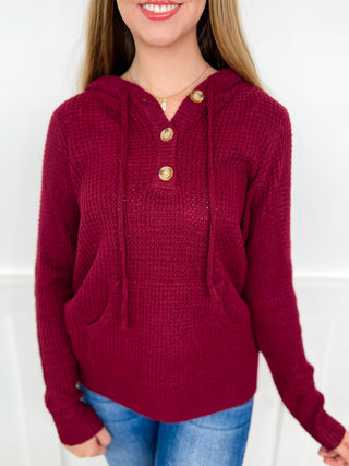 Above the Rest Knit Long Sleeve Avery Mae Hooded Sweater Top - 5 colors!