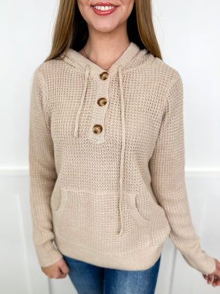 Above the Rest Knit Long Sleeve Avery Mae Hooded Sweater Top - 5 colors!