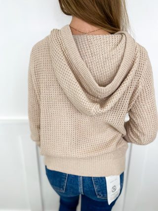 Above the Rest Knit Long Sleeve Avery Mae Hooded Sweater Top - 5 colors!