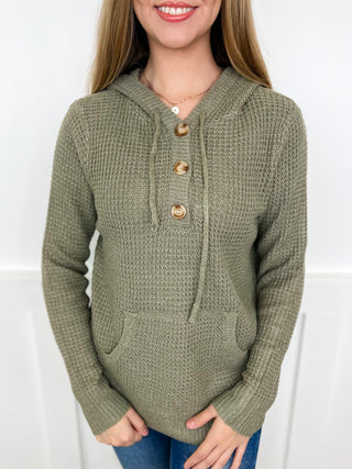 Above the Rest Knit Long Sleeve Avery Mae Hooded Sweater Top - 5 colors!