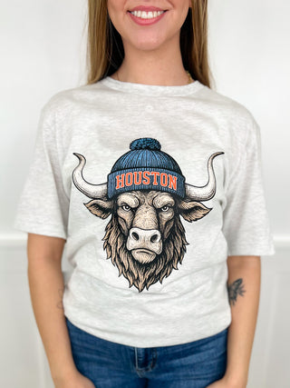 Two Game Day Gear Cotton Blend Short Sleeve Grey Avery Mae Graphic Tee Shirt- 10 options!