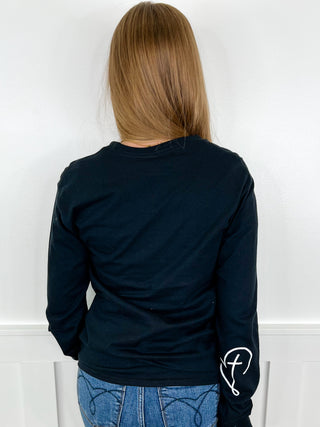 Stronger Cotton Long Sleeve Black Avery Mae Graphic Tee Shirt