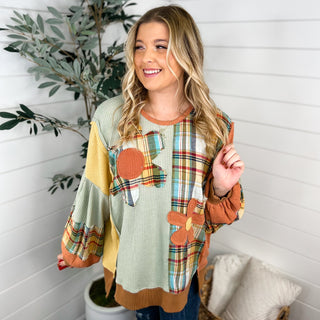 Easel Without You Long Sleeve Plaid Top - 2 colors!