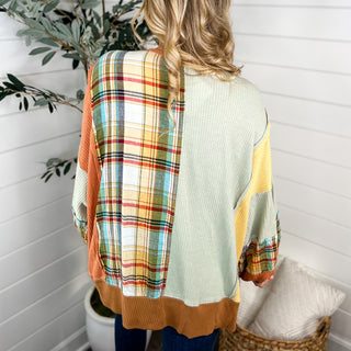 Easel Without You Long Sleeve Plaid Top - 2 colors!