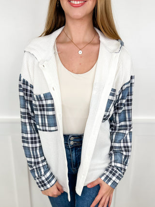 Going Together Knit Long Sleeve White Avery Mae Hooded Top