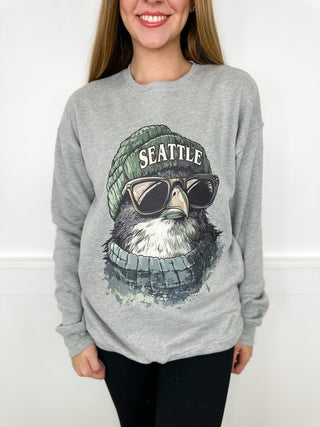 One Game Day Gear Cotton Blend Long Sleeve Grey Avery Mae Graphic Crewneck Sweatshirt - 13 options!