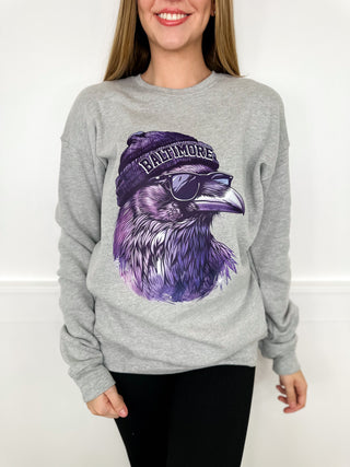 One Game Day Gear Cotton Blend Long Sleeve Grey Avery Mae Graphic Crewneck Sweatshirt - 13 options!