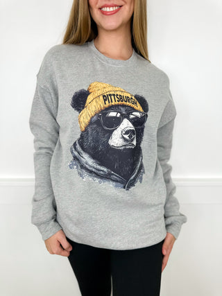 One Game Day Gear Cotton Blend Long Sleeve Grey Avery Mae Graphic Crewneck Sweatshirt - 13 options!