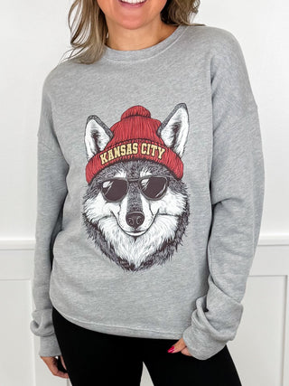 One Game Day Gear Cotton Blend Long Sleeve Grey Avery Mae Graphic Crewneck Sweatshirt - 13 options!