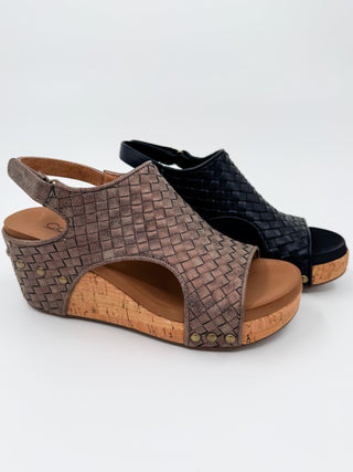 Corkys Woven in Time Faux Leather Wedges - 2 colors!