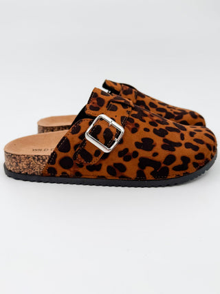Wild Walkers Faux Suede Leopard Clogs