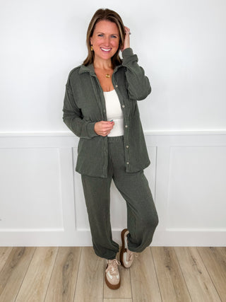 The Moment is Now Ribbed Long Sleeve Avery Mae Button Up Top - 3 colors!