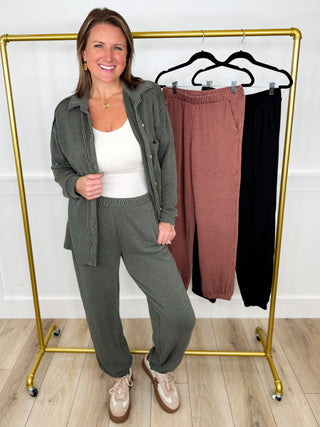 The Moment is Now High Rise Ribbed Avery Mae Joggers - 3 colors!