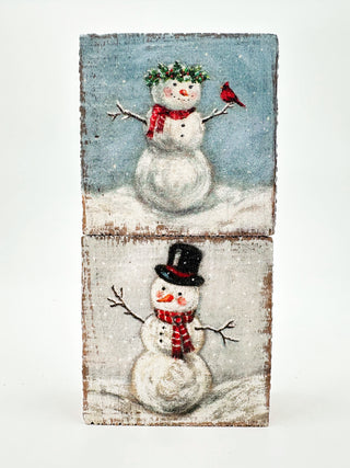 Rustic Snowman Wood Shelf Sitter - 2 options!