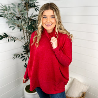 Zenana Here in Time Heathered Knit Dolman Sleeve Turtleneck Top - 8 colors!