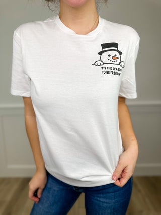 Freezin' Season Cotton Short Sleeve White Avery Mae Graphic Tee Shirt
