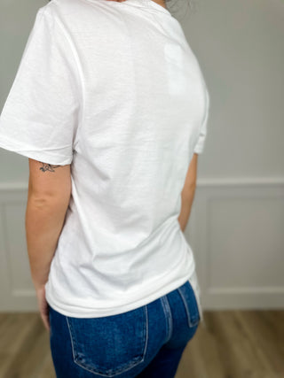 Freezin' Season Cotton Short Sleeve White Avery Mae Graphic Tee Shirt