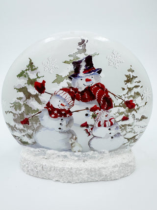 Snowman Family Light Up Shelf Sitter