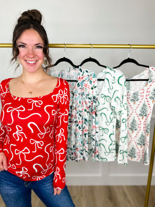 Holiday Comfort Rayon Blend Long Sleeve Avery Mae Top - 4 options!
