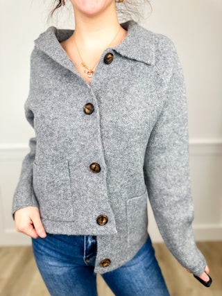 Easy Does It Knit Long Sleeve Grey Avery Mae Cardigan