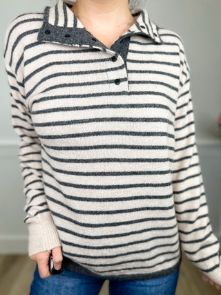 Come My Way Knit Long Sleeve Oat Avery Mae Sweater Top