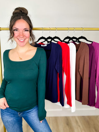 Basic A Better Idea Rayon Blend Long Sleeve Avery Mae Top - 7 colors!