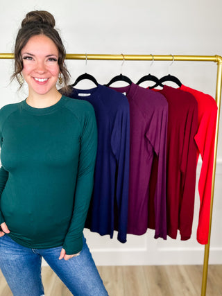 Basic Need You Now Rayon Blend Long Sleeve Avery Mae Top - 5 colors!