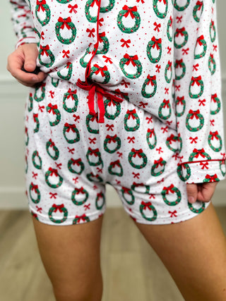 Wreath of Joy High Rise PJ Shorts