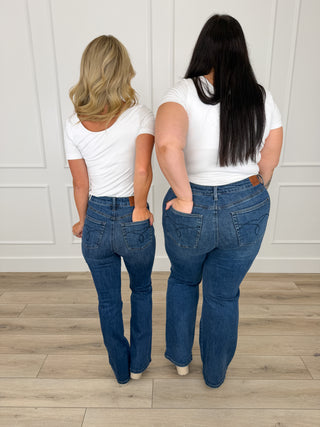 Judy Blue Cali Tummy Control Bootcut Jeans (Multiple Inseams, Non-Distressed)