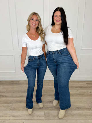 Judy Blue Cali Tummy Control Bootcut Jeans (Multiple Inseams, Non-Distressed)