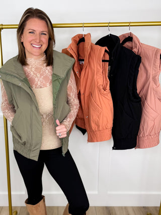One Second Away Lightweight Avery Mae Puffer Vest - 4 colors!