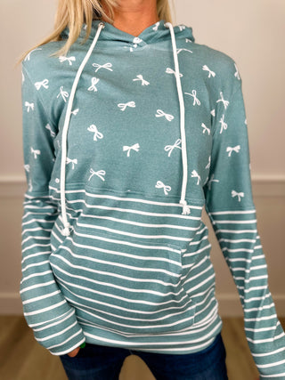 Offering Peace Cotton Blend Long Sleeve Teal Avery Mae Hoodie Sweatshirt