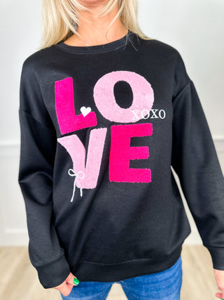 A Love Like That Rayon Blend Long Sleeve Black Avery Mae Top