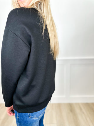 A Love Like That Rayon Blend Long Sleeve Black Avery Mae Top