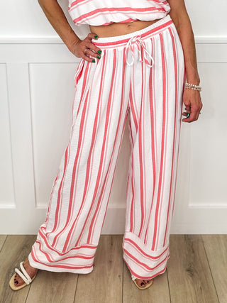 What's the Rush Short Sleeve Striped Avery Mae Cropped Top
