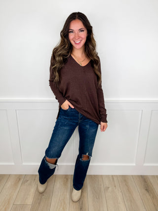 Zenana Basic Tempted By it Knit Long Sleeve Sweater Top - 11 colors!