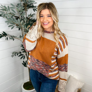 Take a Stand Knit Long Sleeve Orange Avery Mae Sweater Top