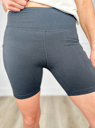 Coasting Along Mid Rise Black Avery Mae Biker Shorts