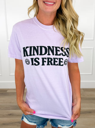 Free to be Kind Cotton Short Sleeve Purple Avery Mae Graphic Tee Shirt (Comfort Colors)