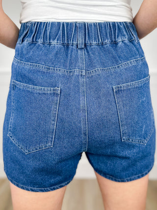 Pinky Swear High Rise Cotton Dark Wash Avery Mae Skort