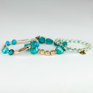 Erimish Just a Drop Turquoise Starter Stack Bracelet Set - 3 piece set!