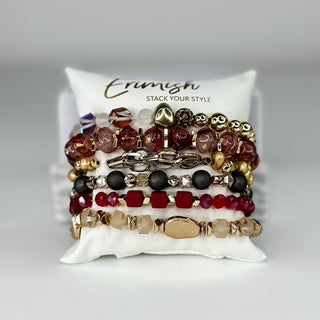 Erimish Never Forget Red Pillow Stack Bracelet Set - 6 piece set!