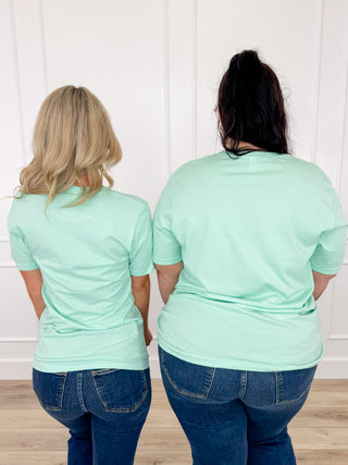 Faith Over Fear Cotton Short Sleeve Green Avery Mae Graphic Tee Shirt (Bella+Canvas)