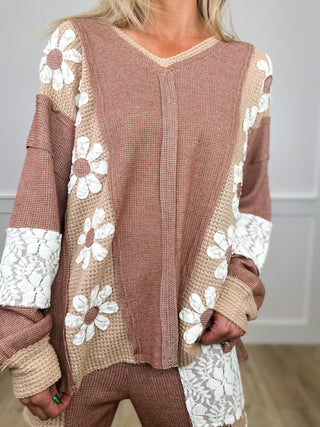 Make Them Notice Knit Long Sleeve Mocha Avery Mae Top