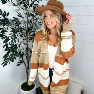 Ready to Hang Out Knit Long Sleeve Tan Avery Mae Cardigan