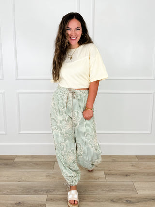 Easel Flower Fields Forever High-Rise Lightweight Wide Leg Bottoms - Multiple Colors