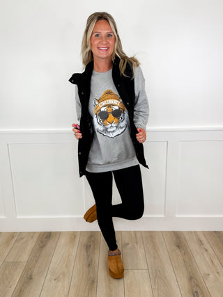 One Game Day Gear Cotton Blend Long Sleeve Grey Avery Mae Graphic Crewneck Sweatshirt - 13 options!