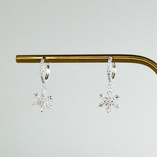 Falling Snow Silver Drop Earrings