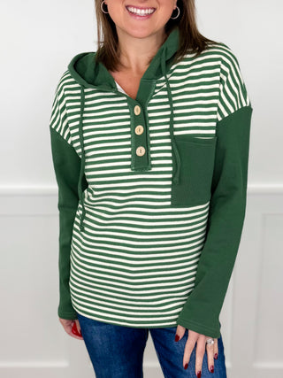 Bet on Yourself Long Sleeve Striped Avery Mae Hooded Top - 3 colors!