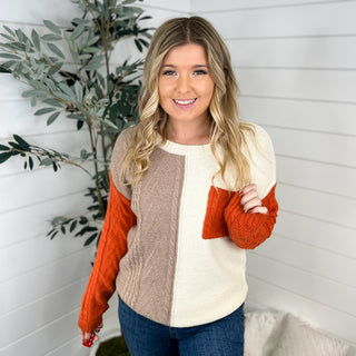 Found a Way Knit Long Sleeve Cream Avery Mae Sweater Top